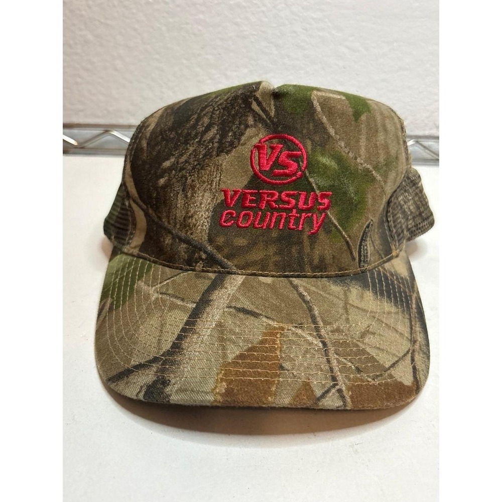 Versus Country Realtree Camo Trucker Hat Cap Mesh Snapback Vintage Embroidery